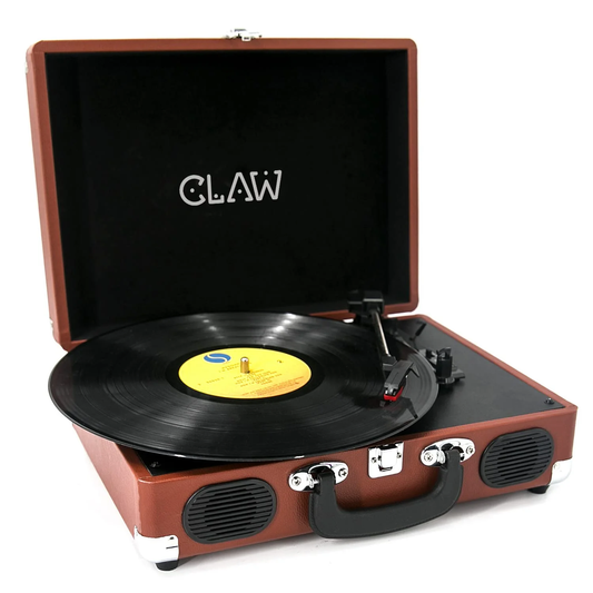 ED68- Claw Stag Portable Vinyl Record Player Turntable with Built-in Stereo Speakers