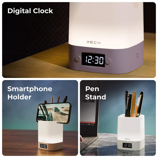 OE33- Nova Digital Clock with Ambient Light & Desk Organizer