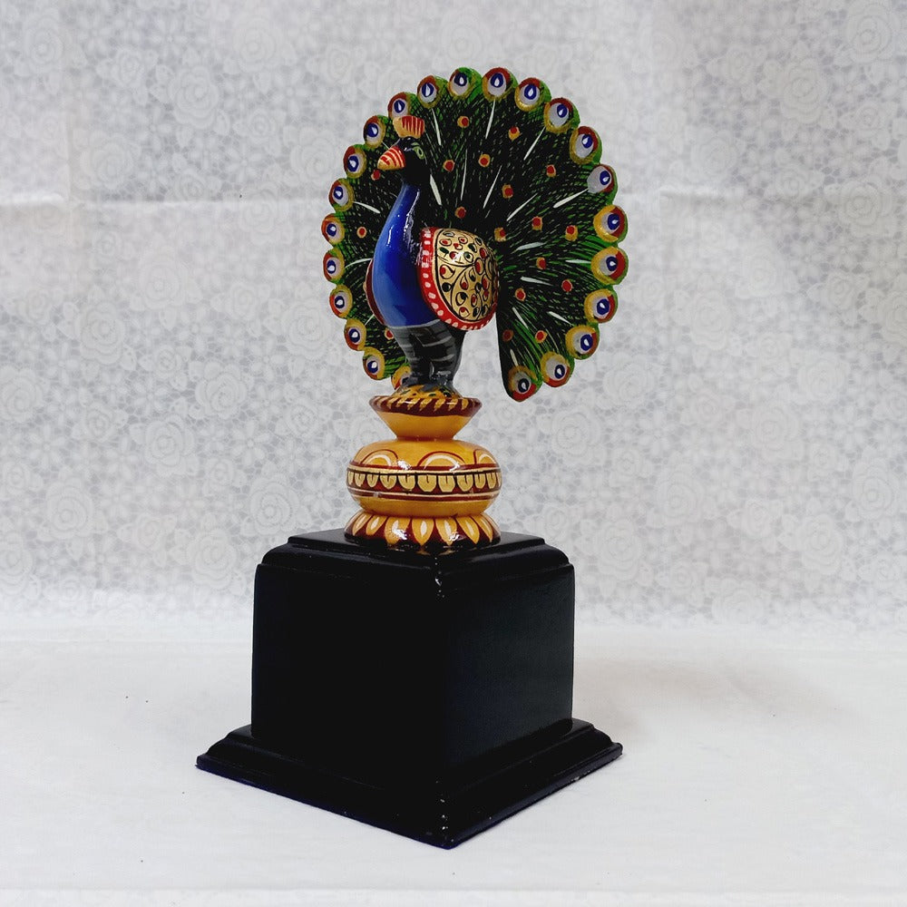 CD24- Dancing Peacock Wooden Statue