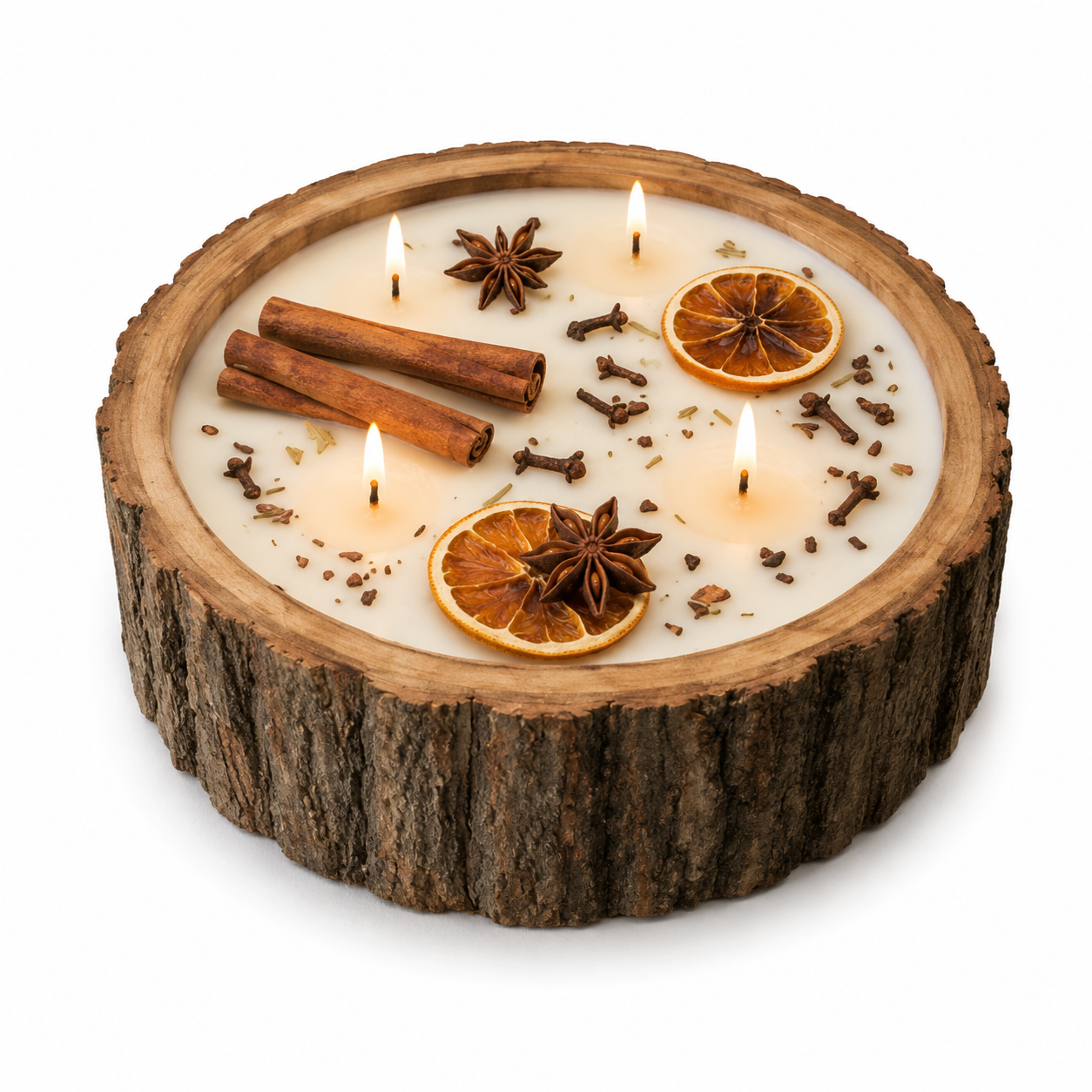 CD83- Wooden Candle