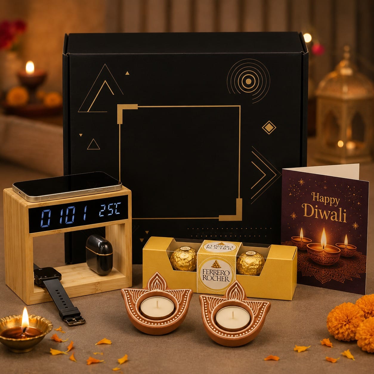 DH175- Wooden Luxe Hamper
