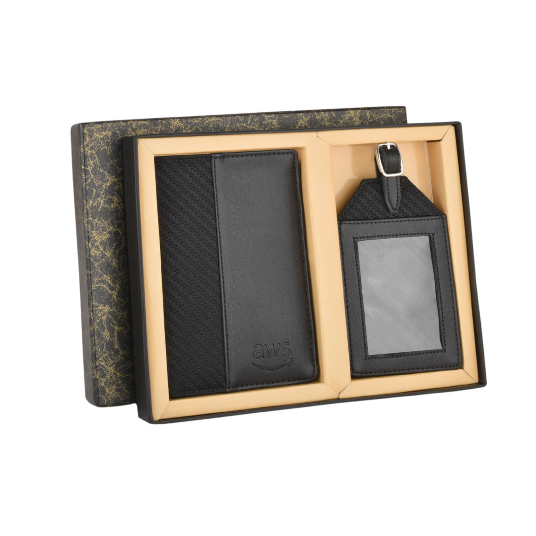 Make My Trip Passport & Luggage Tag Set (Grey)