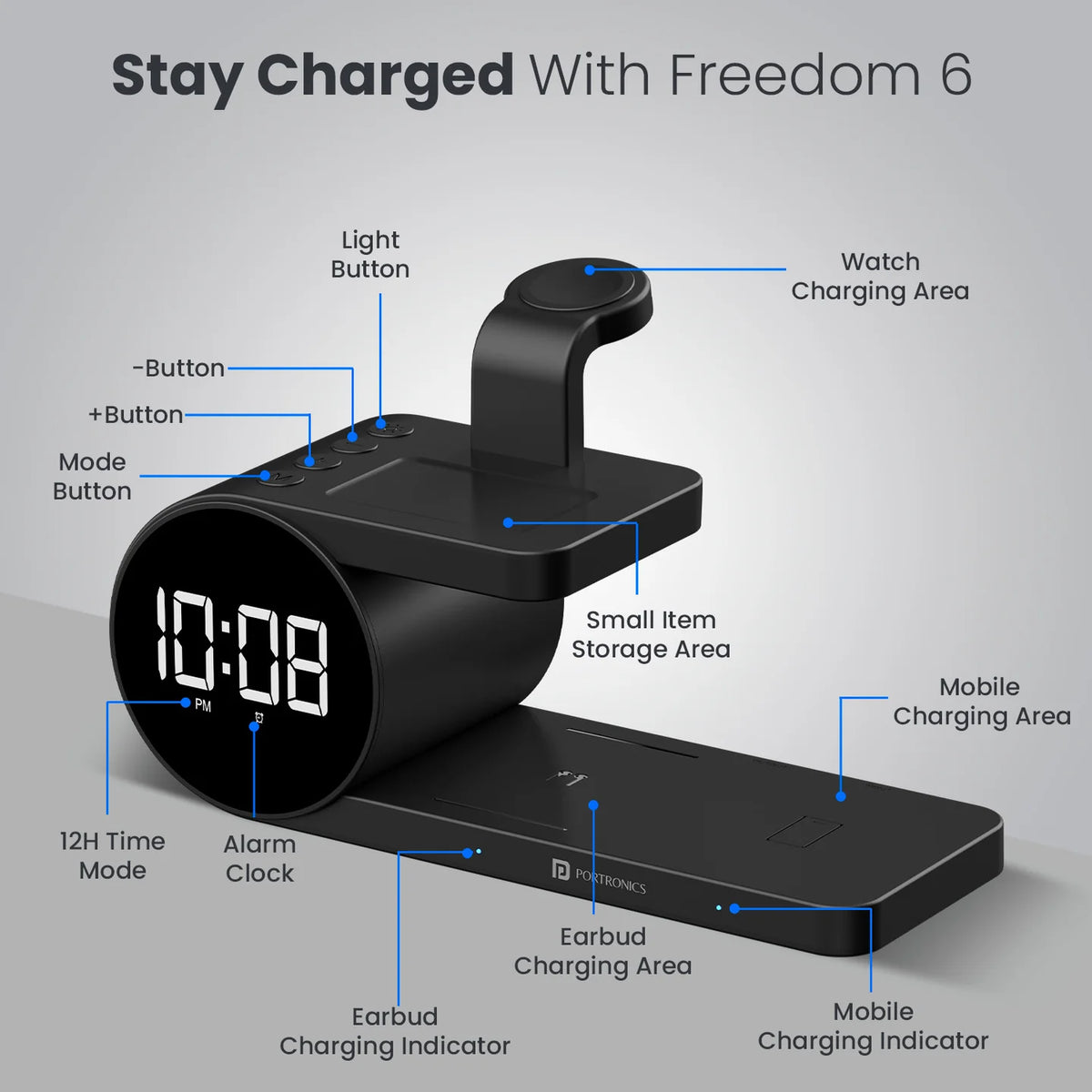 ED66- Portronics Freedom 6 15W Wireless Charger