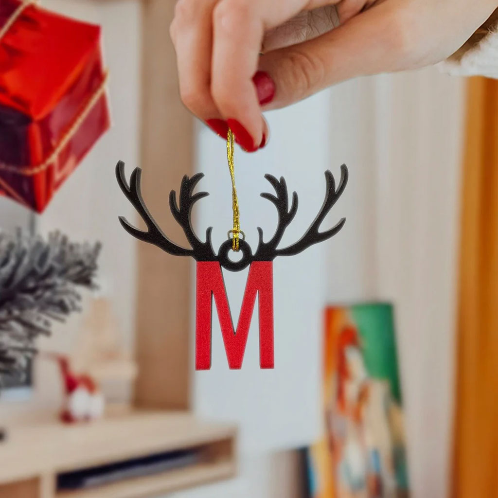 Personalised Christmas Wooden Name Initial Ornament