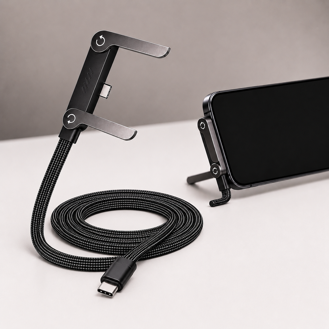 ED165- Type-C Fast Charging Cable (1.5M) with Invisible Foldable Adjustable Stand