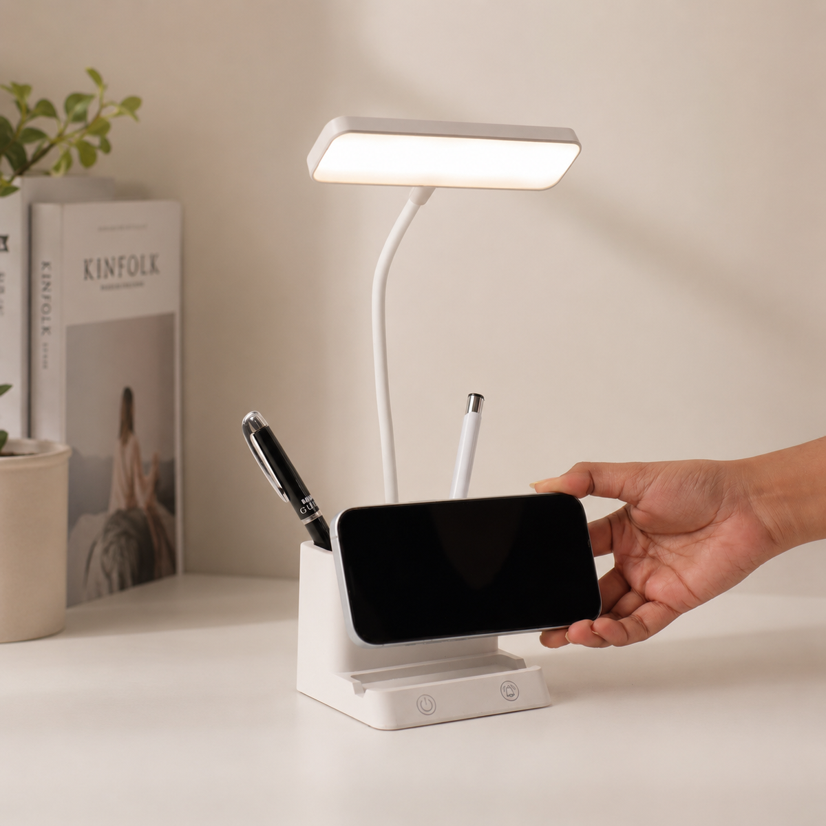 ED168- DeskBell Lamp, Pen Stand & Phone Stand