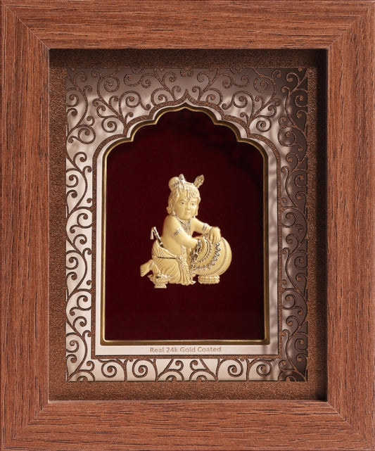 24K Gold Art Bal Gopal Divine Frame - Signature Collection