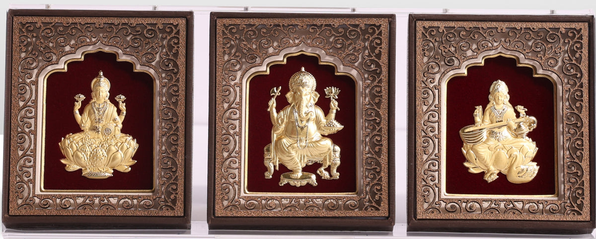 Ganesh Ji, Laxmi Maa & Saraswati Maa – Essential - 22 x 9 cm
