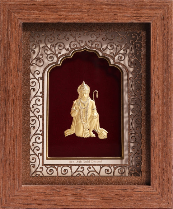 24K Gold Art Hanuman Ji Divine Frame - Signature Collection
