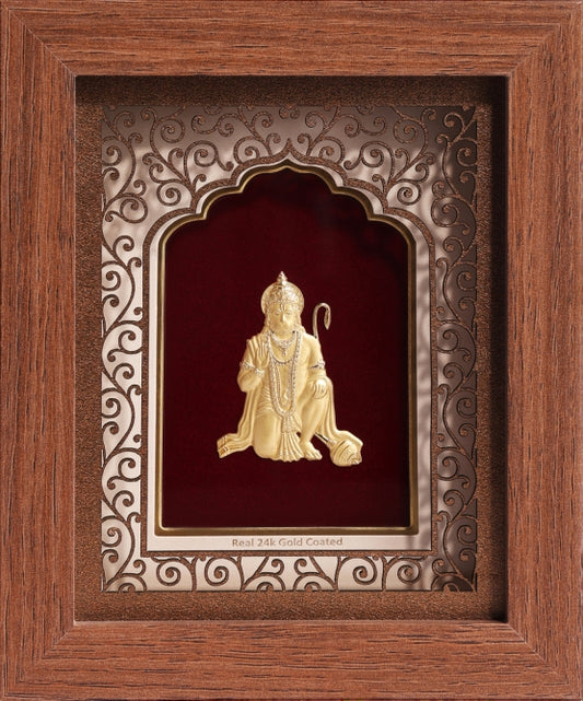 24K Gold Art Hanuman Ji Divine Frame - Signature Collection