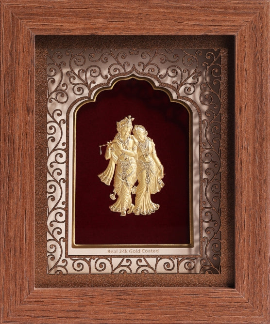 24K Gold Art Radhe Krishna Divine Frame - Signature Collection