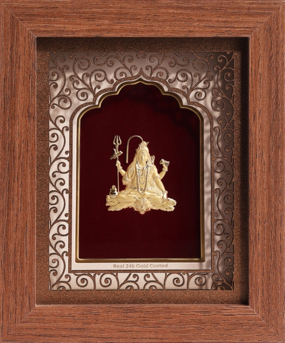 24K Gold Art Shiv Ji Divine Frame - Signature Collection