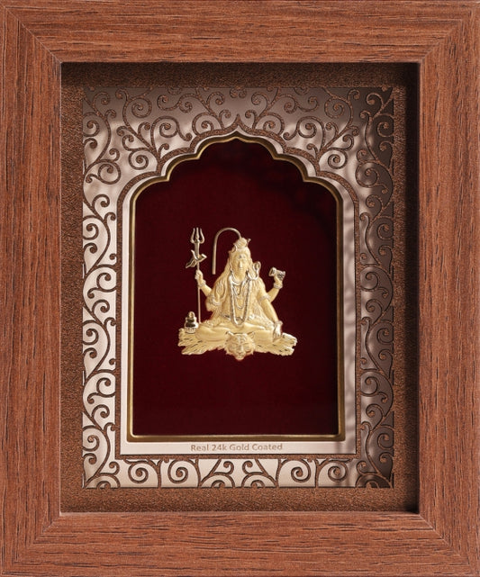24K Gold Art Shiv Ji Divine Frame - Signature Collection