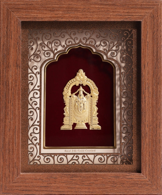 24K Gold Art Tirupati Balaji Divine Frame - Signature Collection