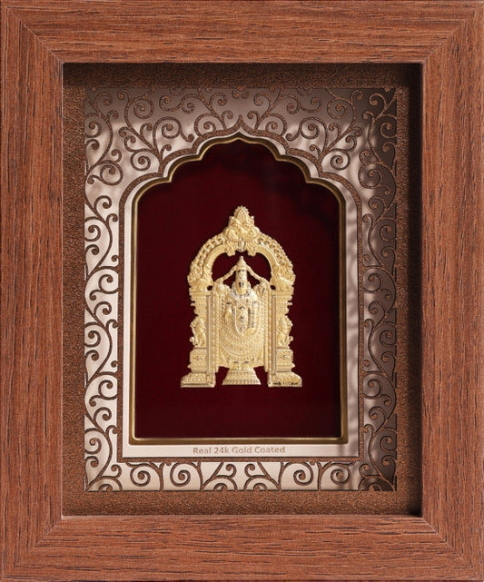 24K Gold Art Tirupati Balaji Divine Frame - Signature Collection