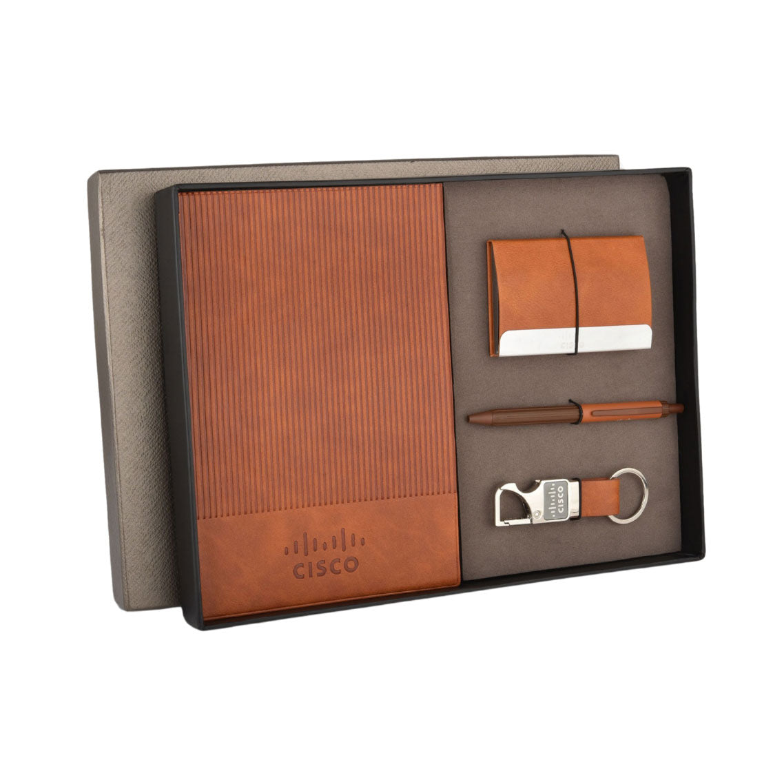 EJK30- Cisco 4-IN-1 Gift Set | Notebook | Pen | Keychain | Card Holder