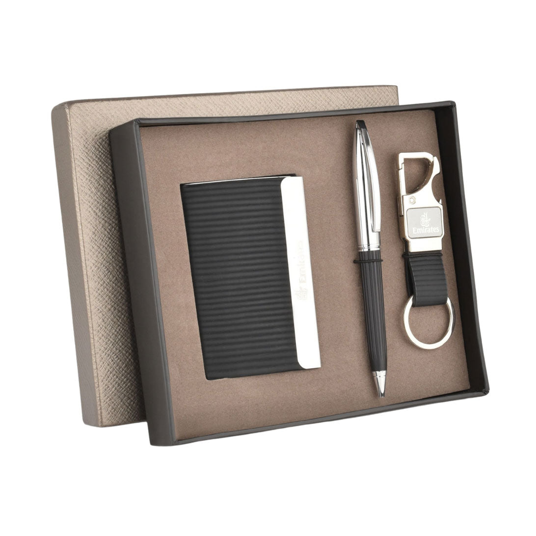 EJK25- Emirates 3-IN-1 Gift Set | Card Holder | Pen | Keychain
