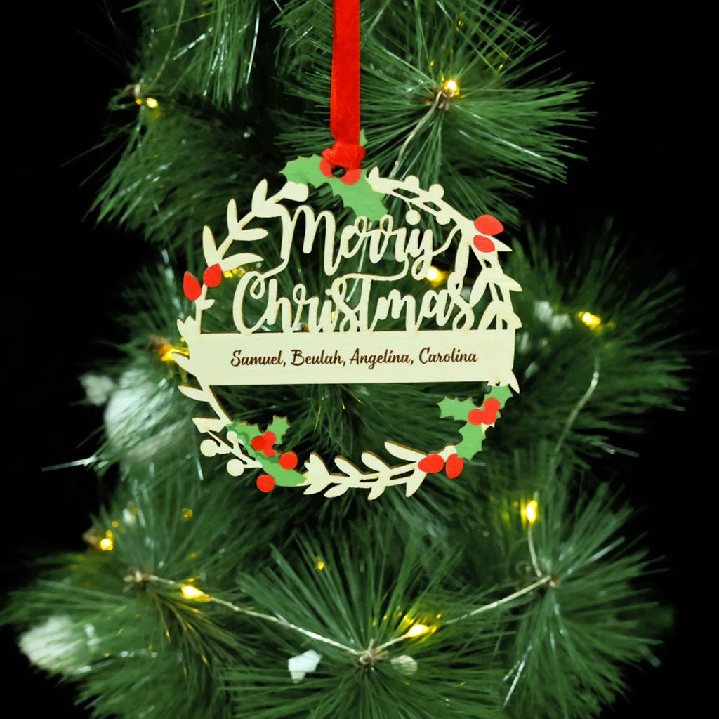 Personalised Wreath Christmas Decoration