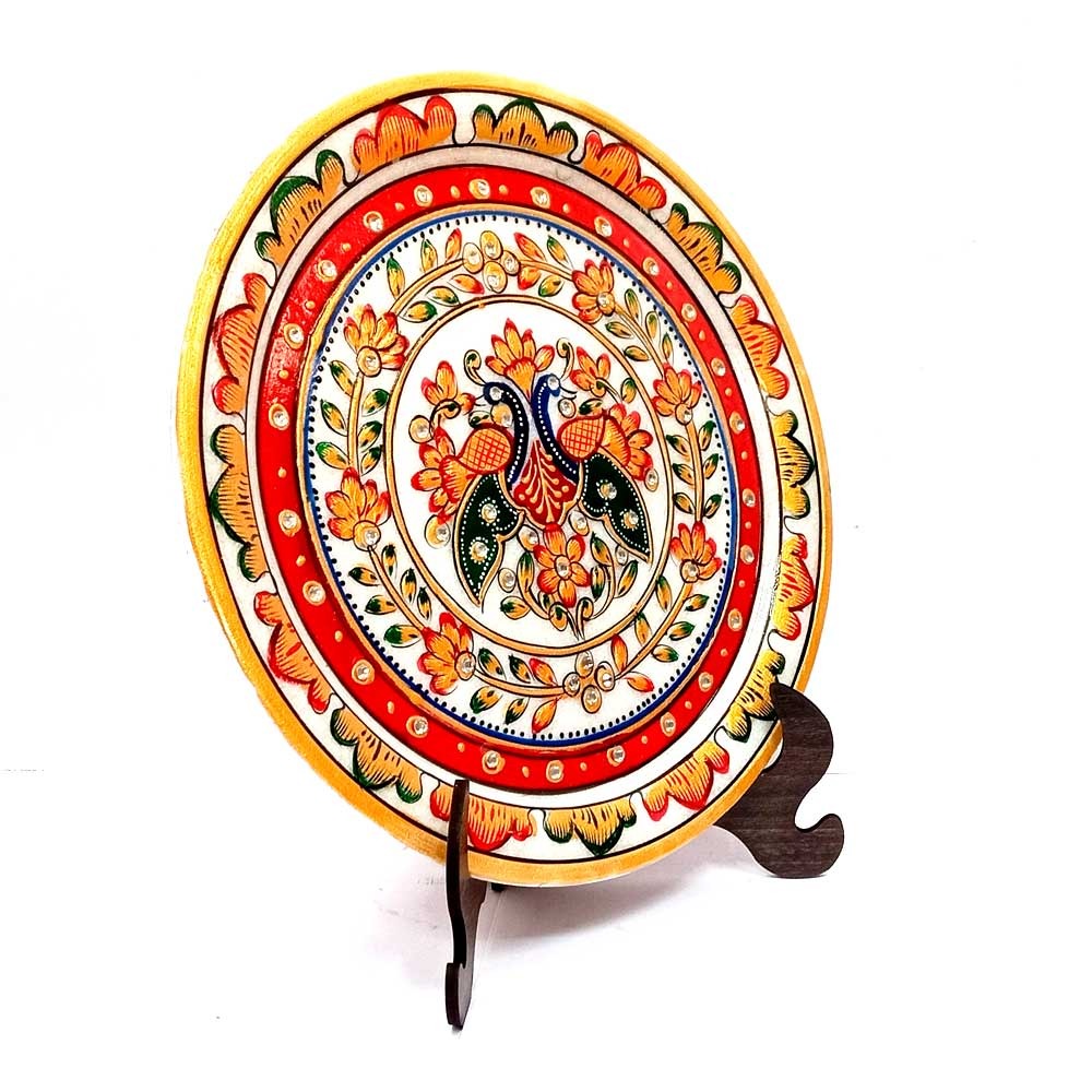 CD18- Peacock Marble Handicraft Decorative Plate