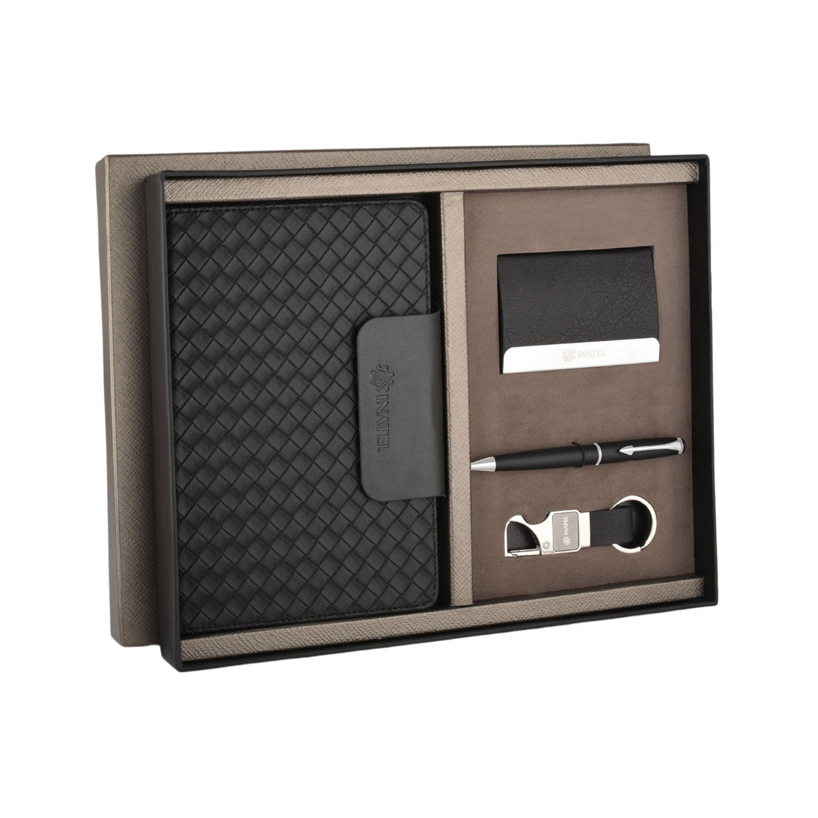 EJK20- 4-IN-1 Inatel Gift Set | Notebook | Pen | Keychain | Card Holder