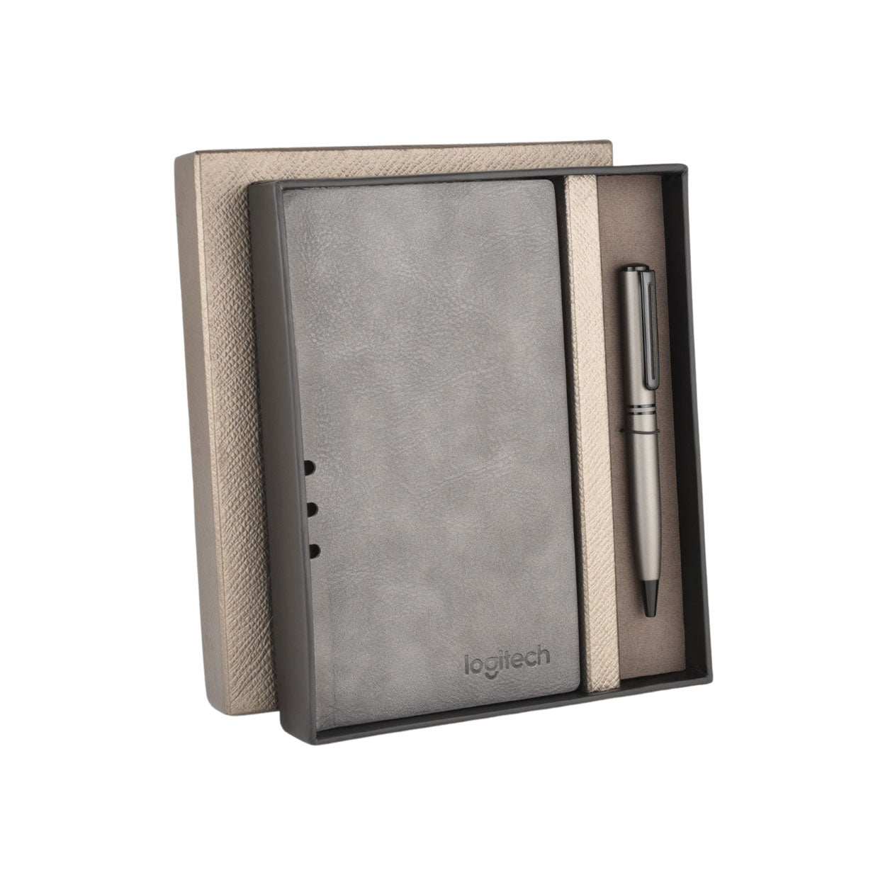 EJK58- Logitech 2-IN-1 Gift Set | A6 Notebook | Metal Pen