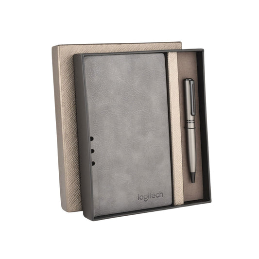 EJK58- Logitech 2-IN-1 Gift Set | A6 Notebook | Metal Pen
