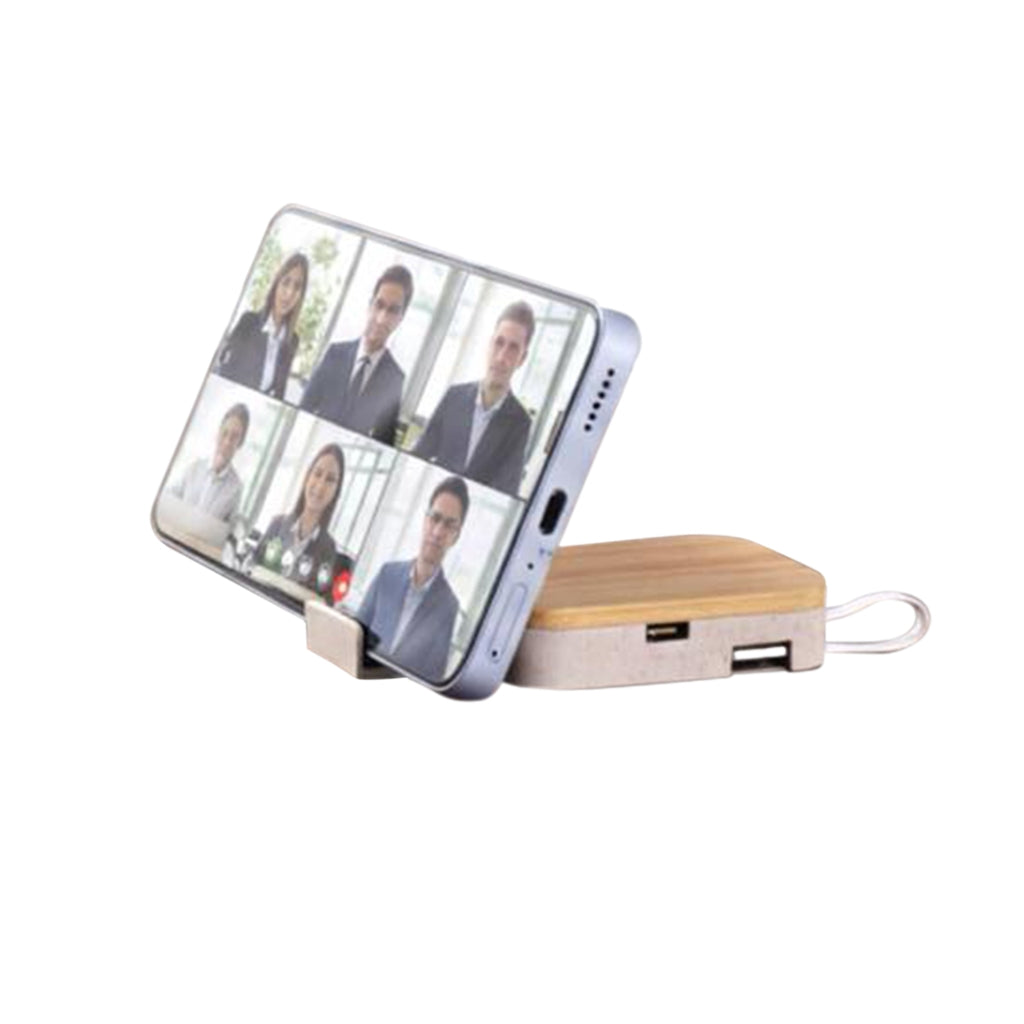 ED211- Bamboo USB Hub With Phone Stand