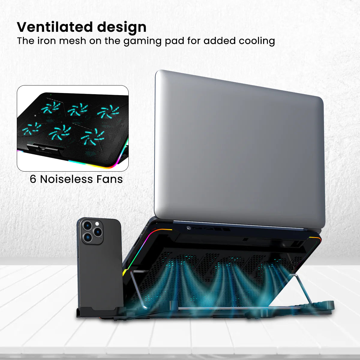 ED45- Portronics My Buddy Air Cooling Pad Laptop Stand