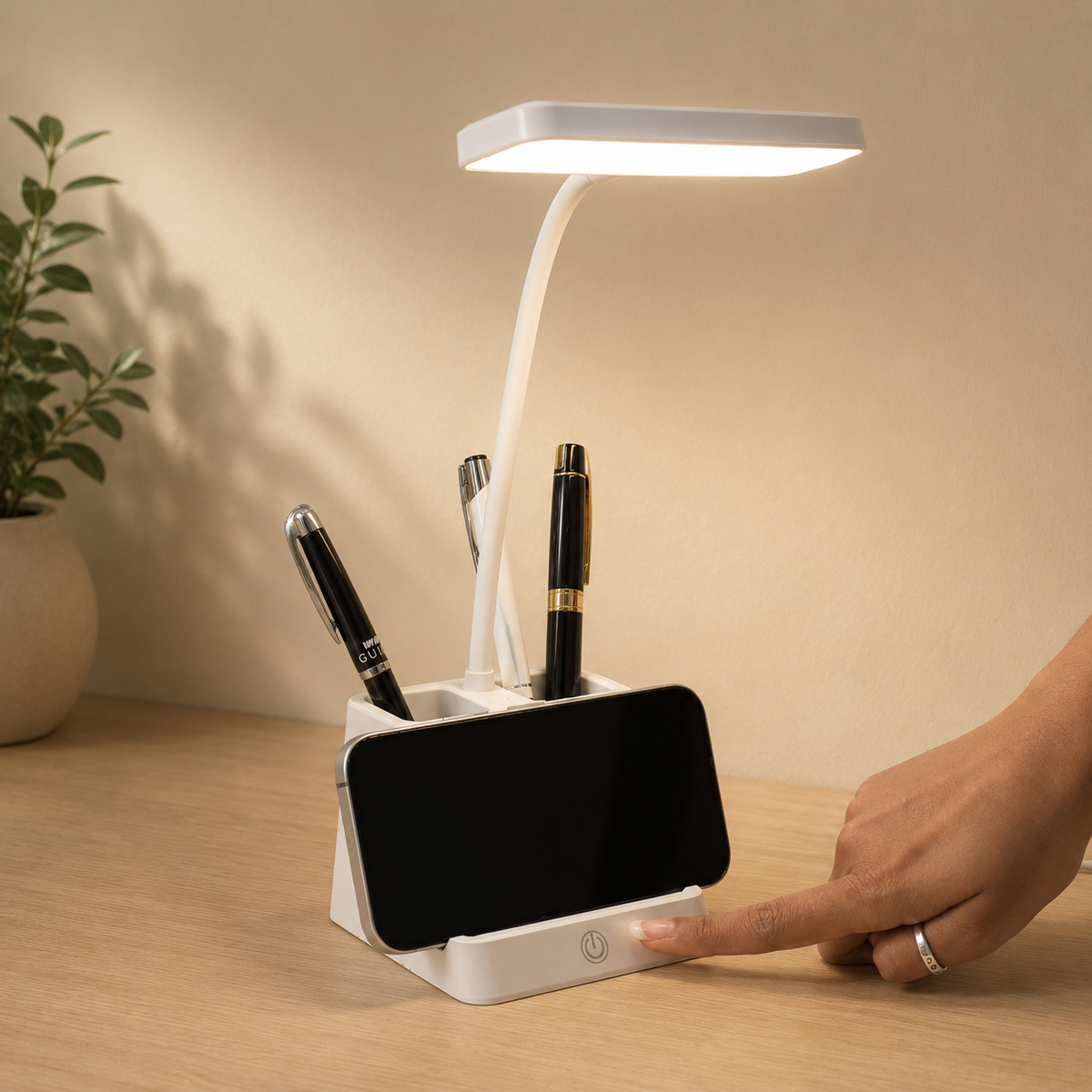 ED168- DeskBell Lamp, Pen Stand & Phone Stand