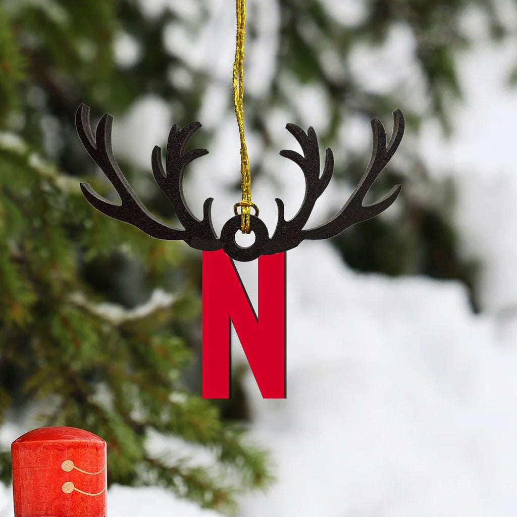 Personalised Christmas Wooden Name Initial Ornament