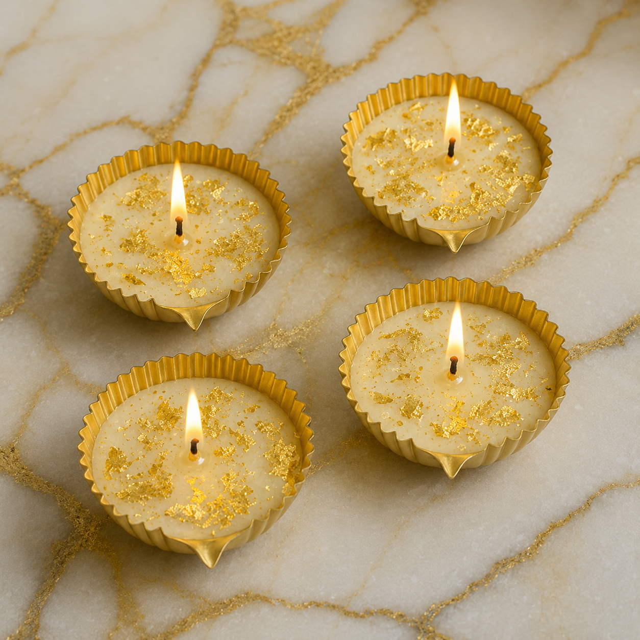 CD52- Metal Diyas Scented Candle
