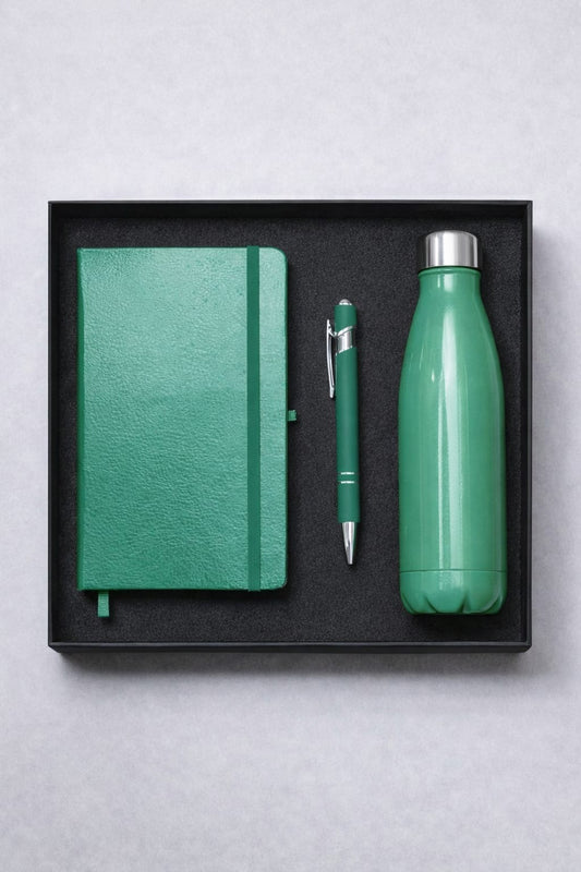 EJK154- 3-IN-1 Gift Set | Notebook | Pen | Bottle