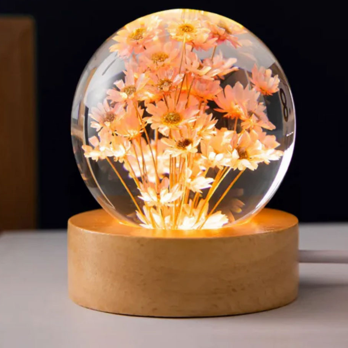 OG27- Immortal 3D Flower Crystal Lamp