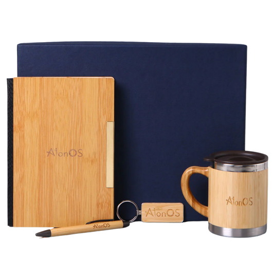 EJK99- 4-IN-1 Bamboo Gift Set | Diary | Pen | Keychain | Mug