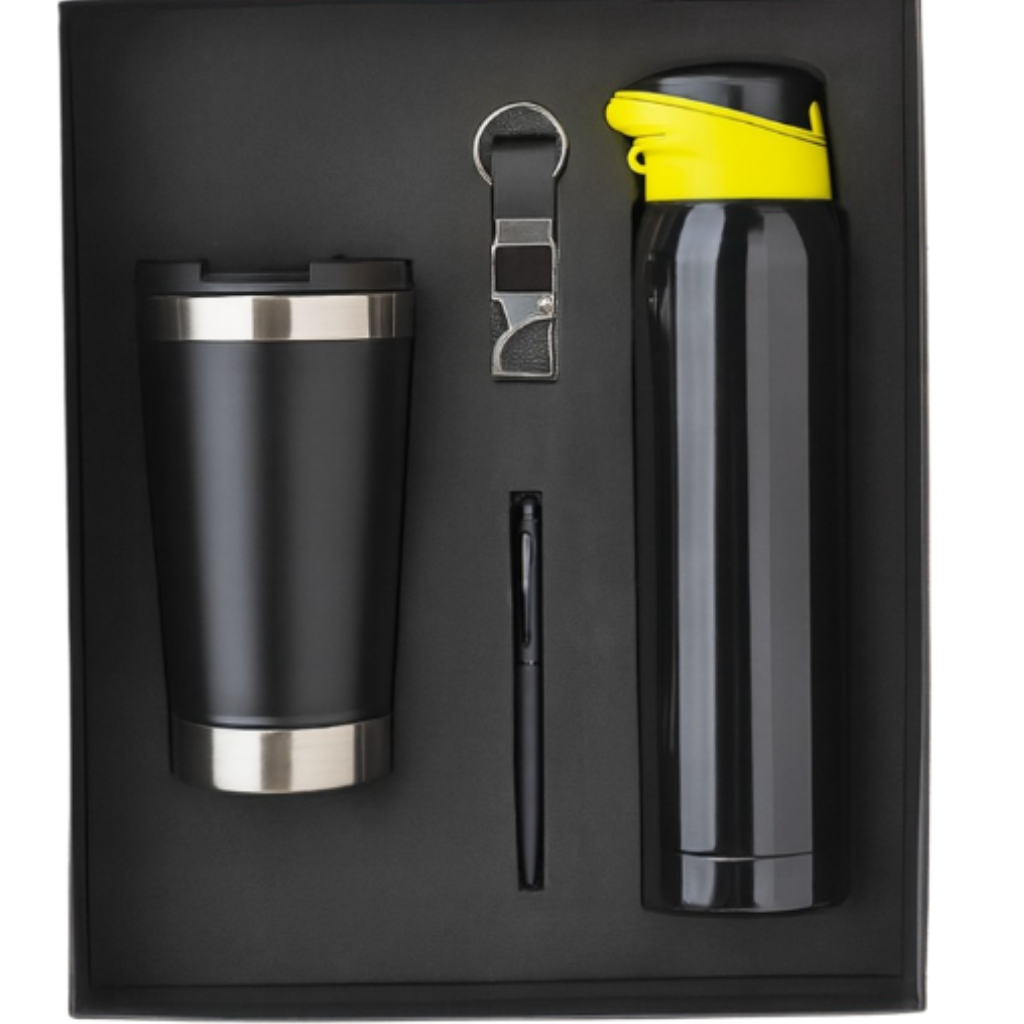 EJK89- 4-IN-1 Gift Set | Bottle | Flask | Keychain | Pen