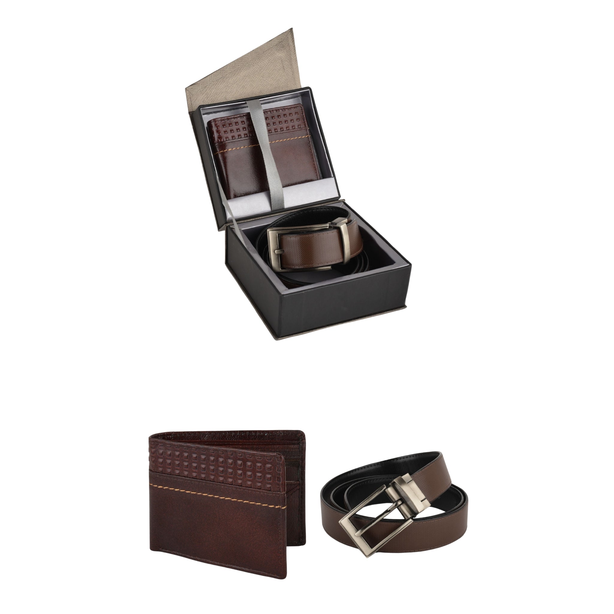 Stitched Wallet & Belt Set