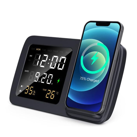 ED65- Shimmer Wireless Charger with LED Clock