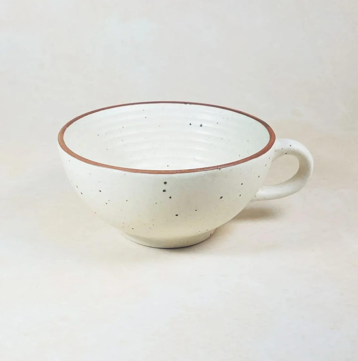 KE03- Handmade Ceramic Soup Bowl & Saucer with Spoon