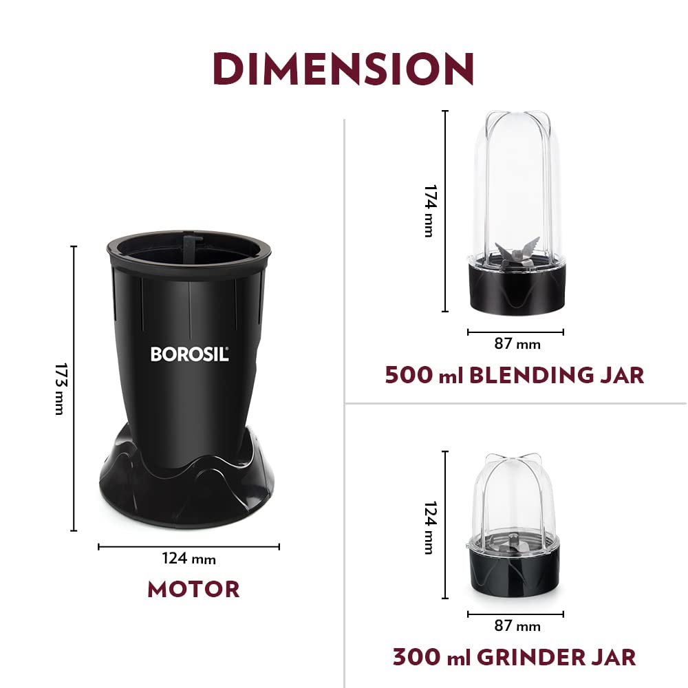 ED295- Borosil NutriFresh PB31 Portable Mini-Blender & Grinder