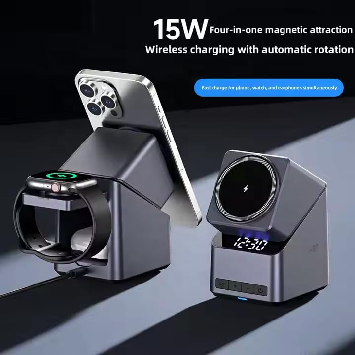 ED62- QuadCharge Station 4-in-1 Magnetic Wireless Charging Station