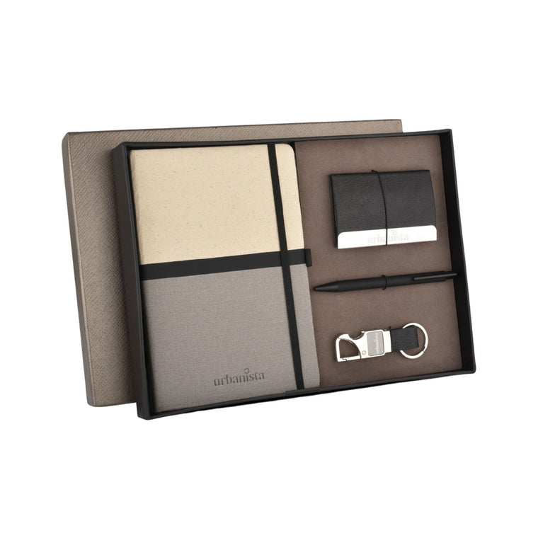 EJK11- Urbanista 4-IN-1 Gift Set | Notebook | Pen | Keychain | Card Holder
