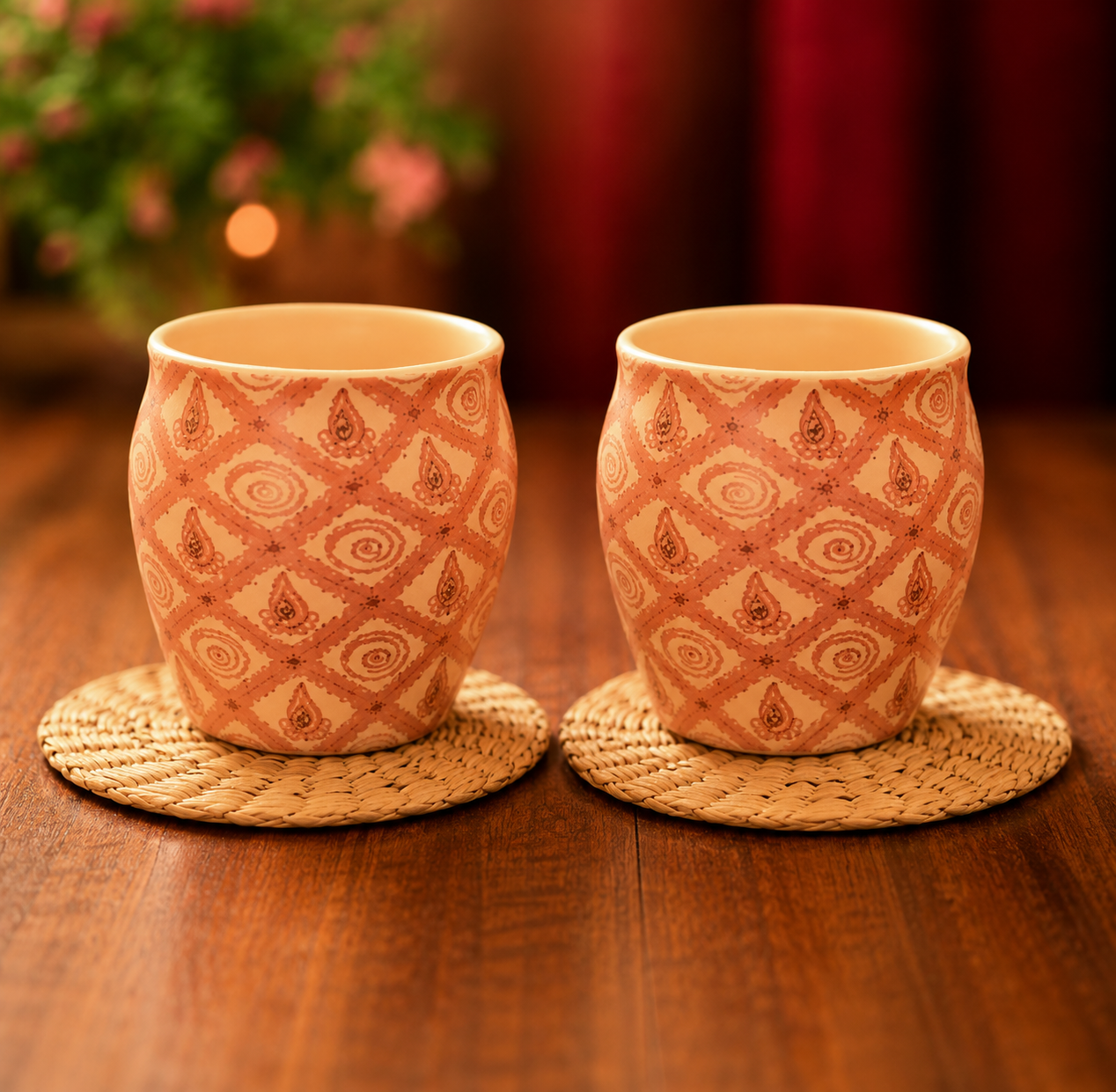KE08- Printed Ceramic Kulhads Set