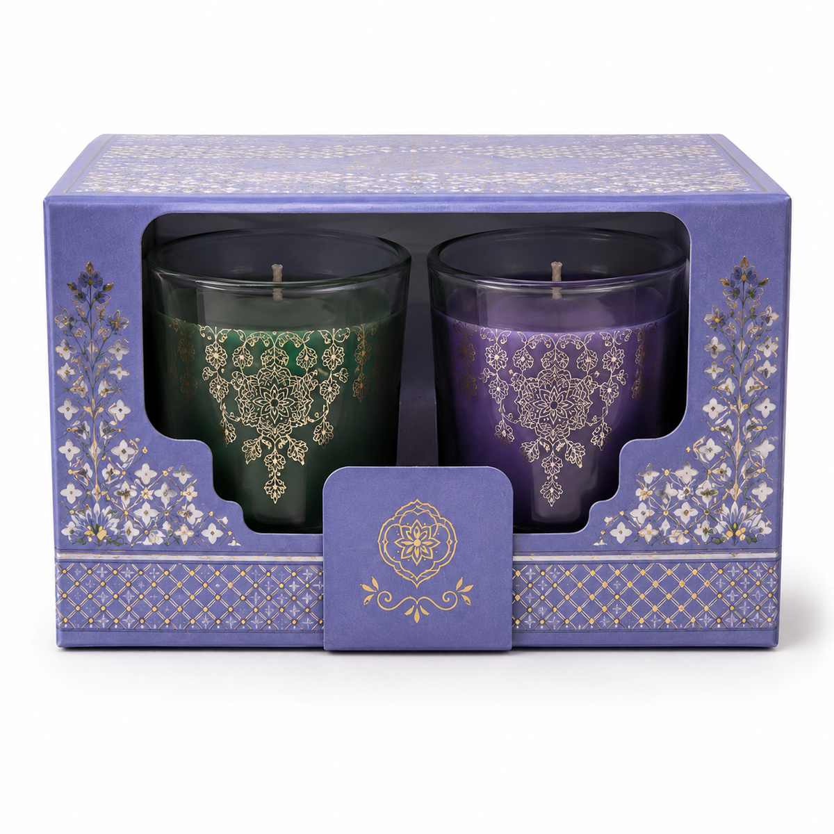 CD65- Ekam Glass Candles (Set of 2)