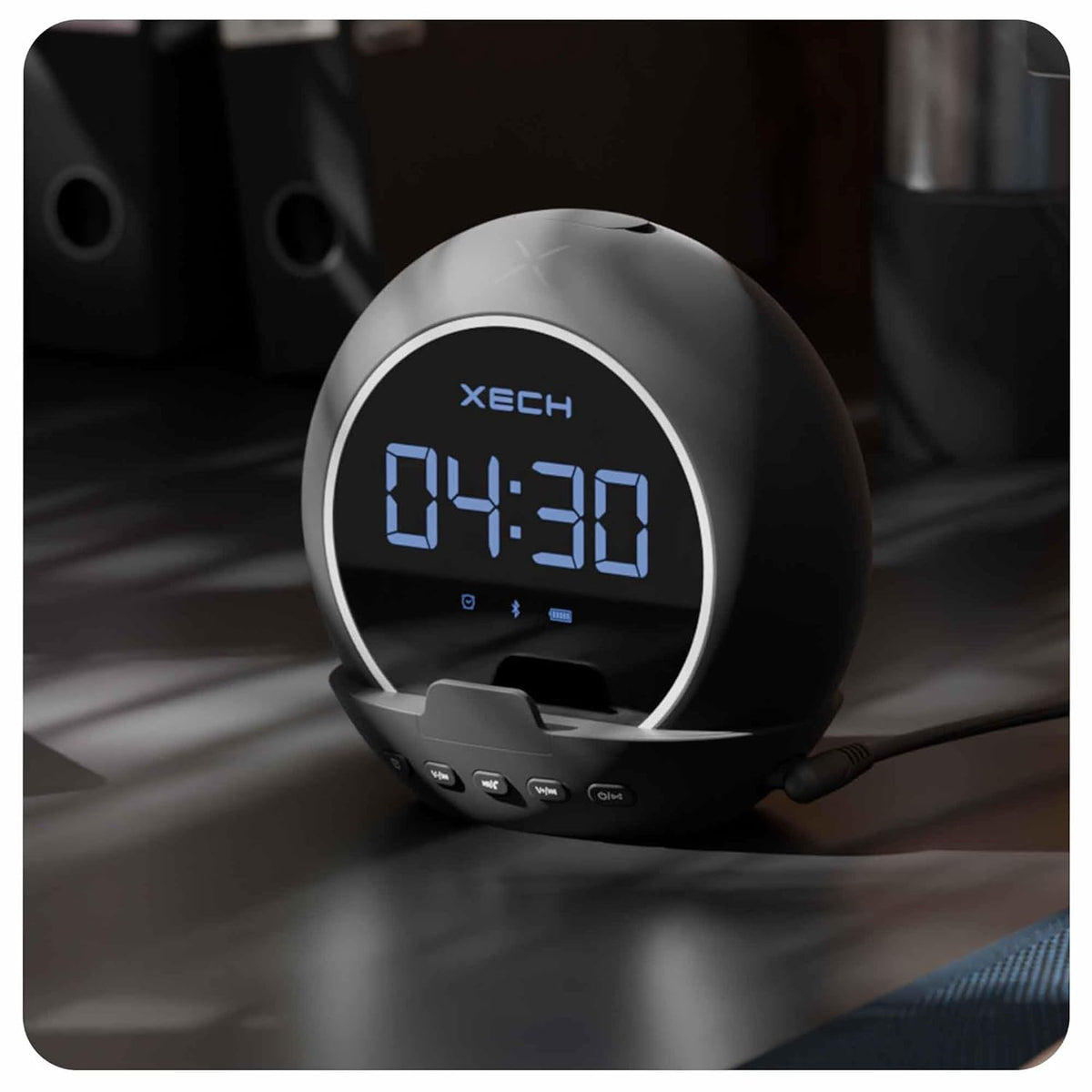 ED202- Xech Ellipse Digital Alarm Clock with Speaker