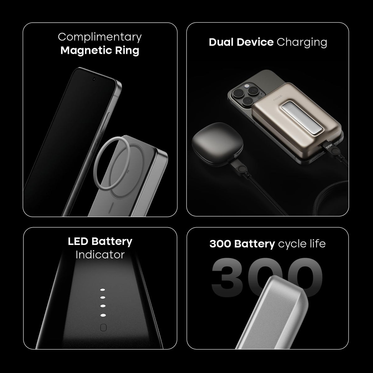 ED307- Noise Qi2 Certified MagSafe Wireless 10000mAh Power Bank