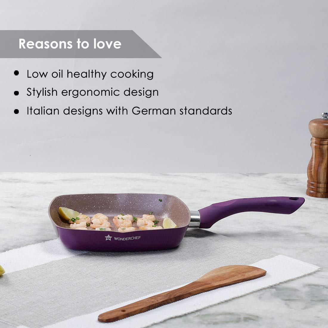 KE13- Wonderchef Royal Velvet Non-Stick Grill Pan 24cm
