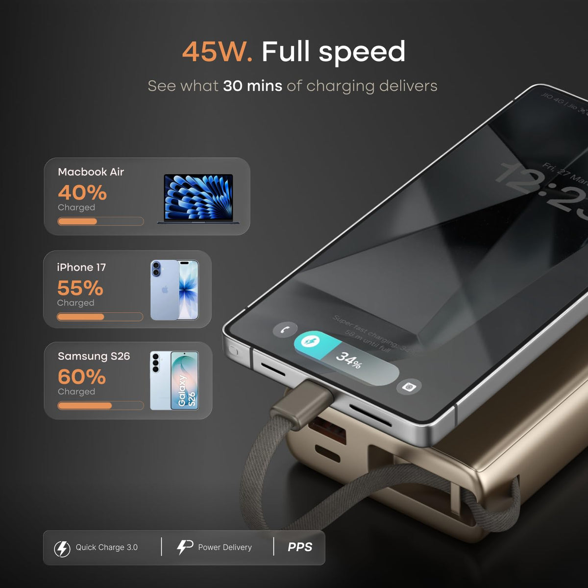 ED308- Noise Power Bank 20k mAh