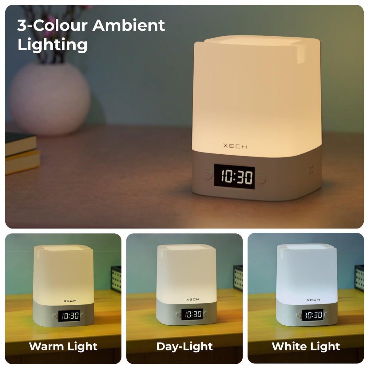 OE33- Nova Digital Clock with Ambient Light & Desk Organizer