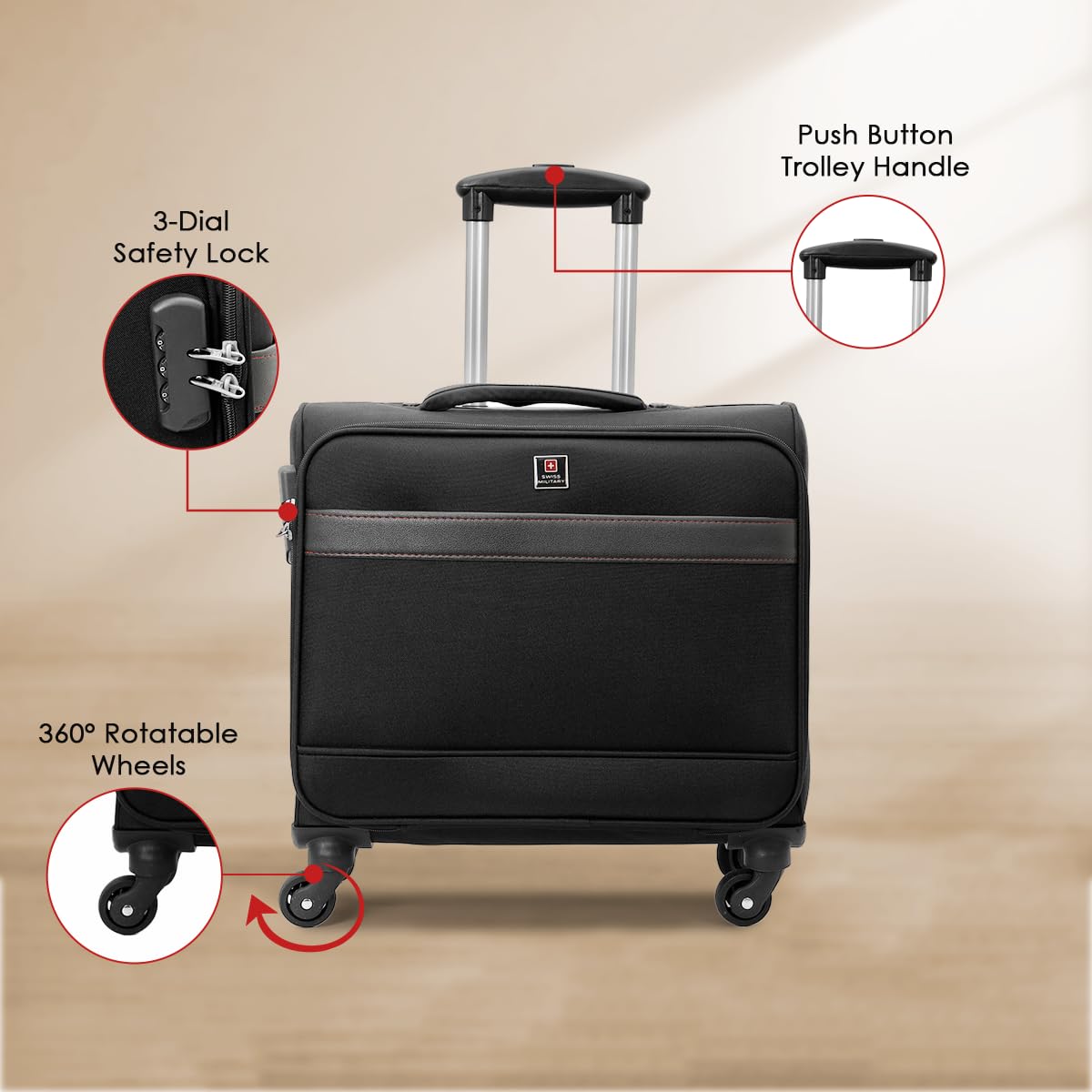 BSB402- Swiss Military Astral Soft Overnighter Trolley Bag