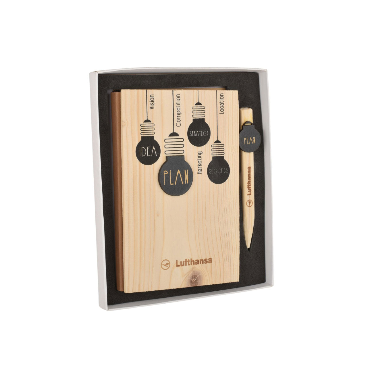 EJK59- Lufthansa 2-IN-1 Gift Set | Bamboo Notebook | Bamboo Pen